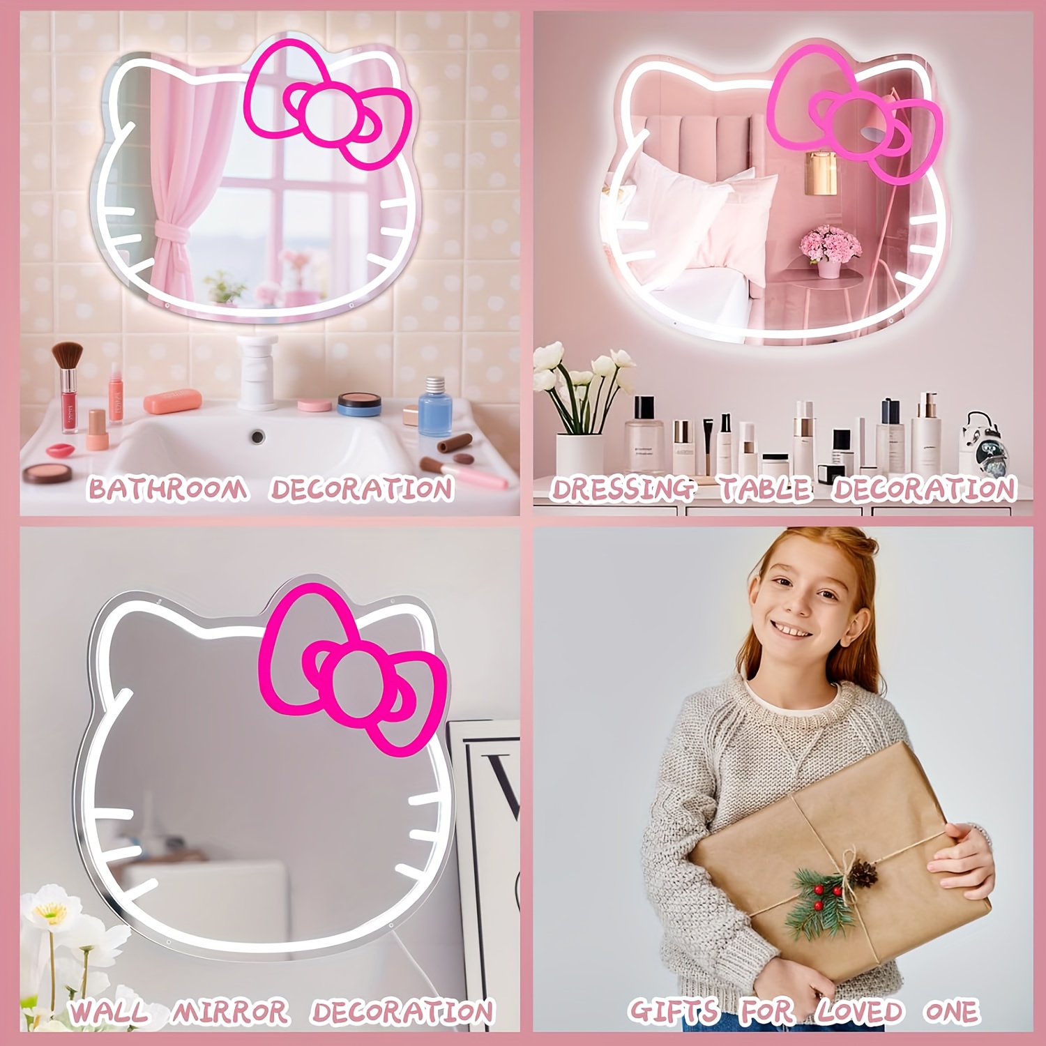 Espejo Con Luz Neón Graduable Hello Kitty - Imagen 2